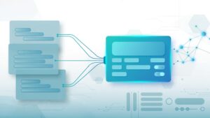 Website cards show duplicate URLs merging into one highlighted canonical page.
