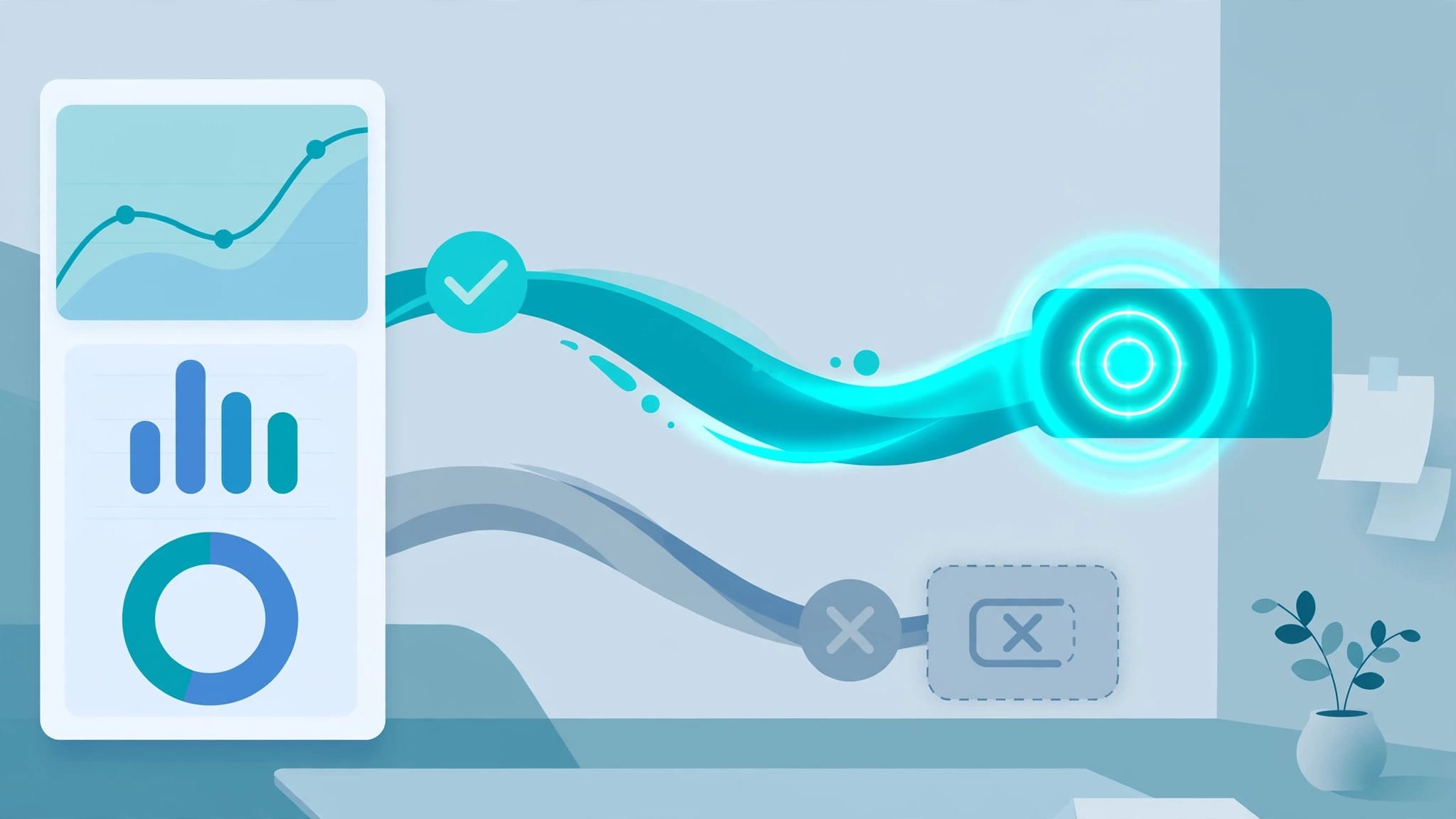 A dashboard separates a confirmed form submission from a rejected one.