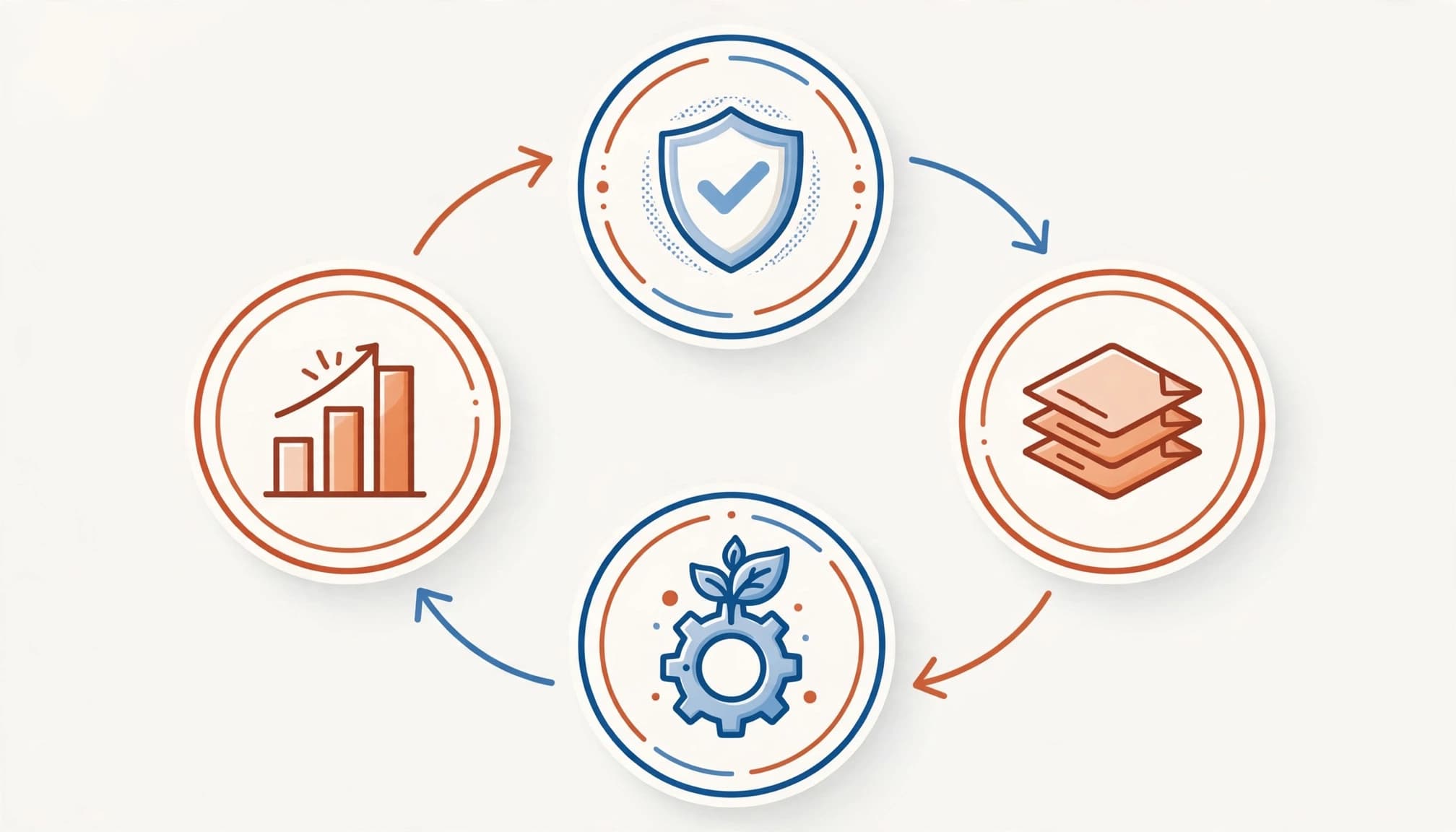Four connected circles illustrate consent, records, service, and measurable results.