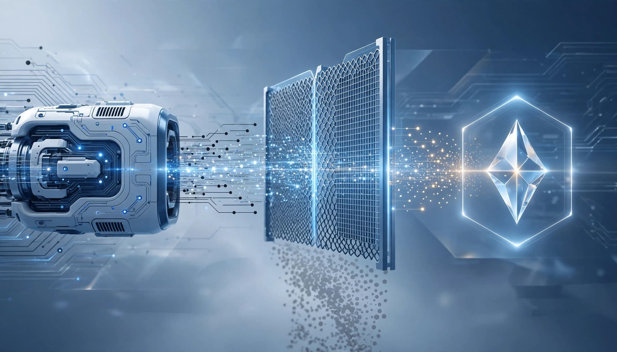 A blue bidding engine filters signals to separate qualified leads from low-intent exposure.