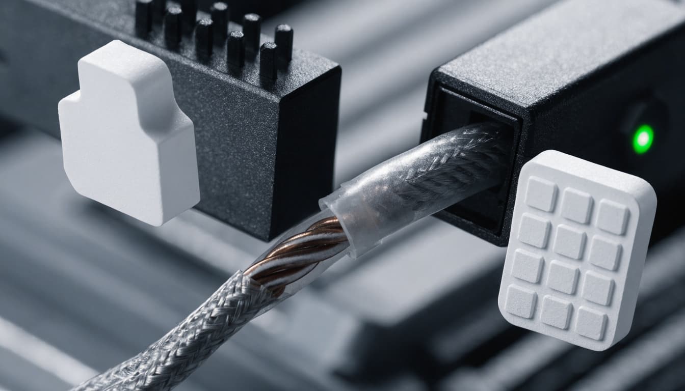 A loose cable connects lead form and CRM icons beside a green status light.