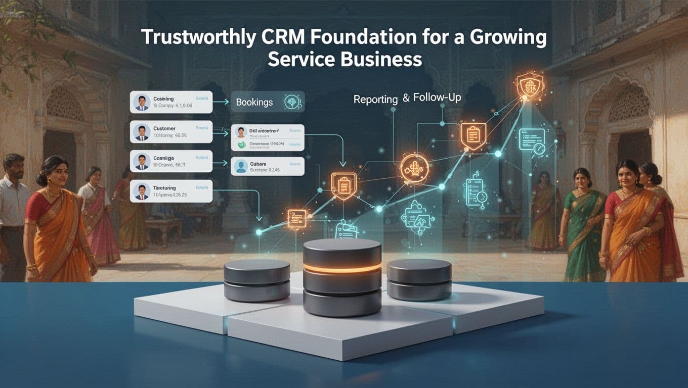 Connected CRM records support bookings, reporting, and customer follow-up.