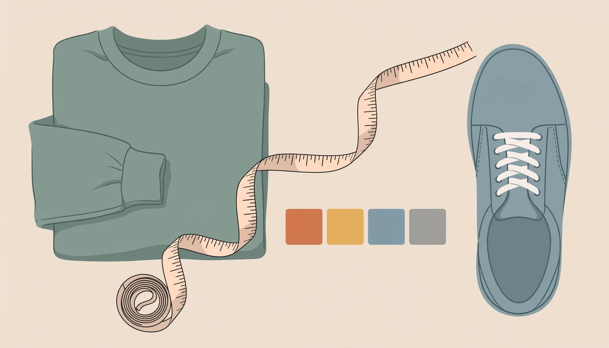 Apparel, footwear, and sizing tools.