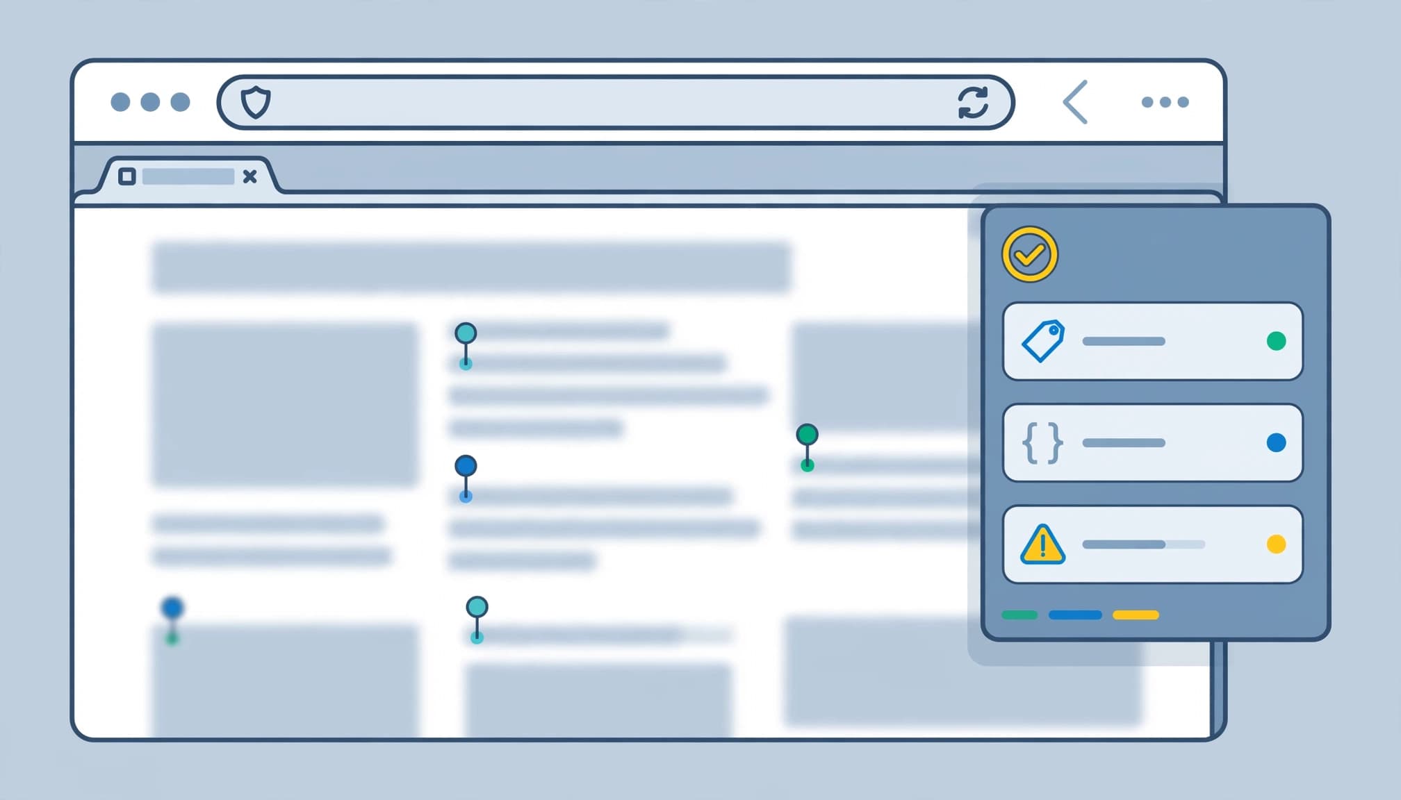 Inspecting browser tags for setup problems