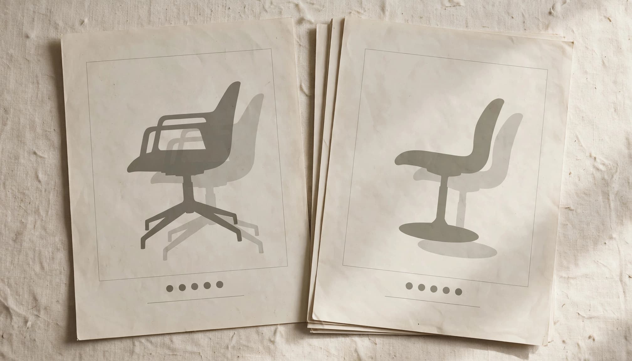 Two similar catalog sheets show overlapping product shapes, with one small difference.