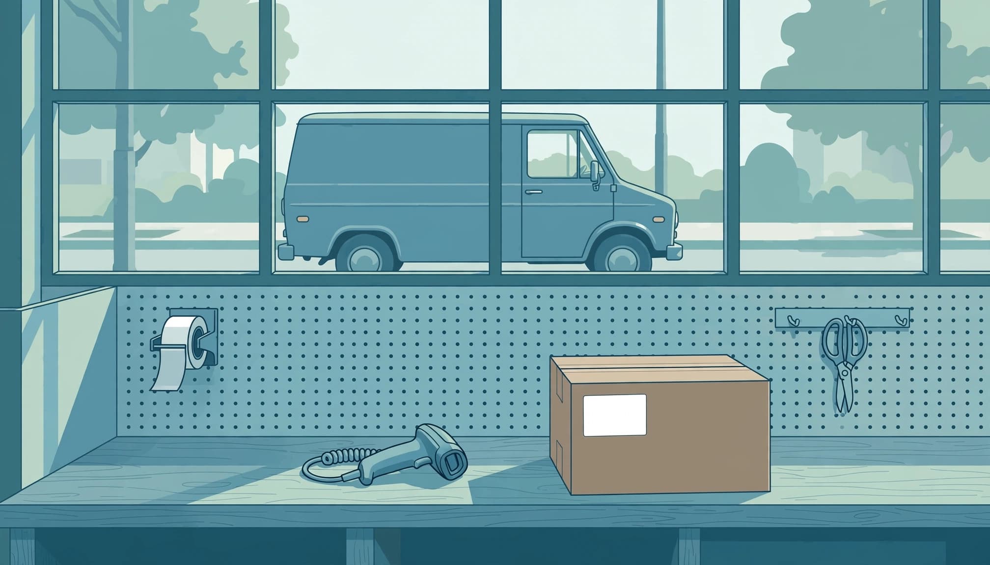 A fulfillment station ready for dispatch.