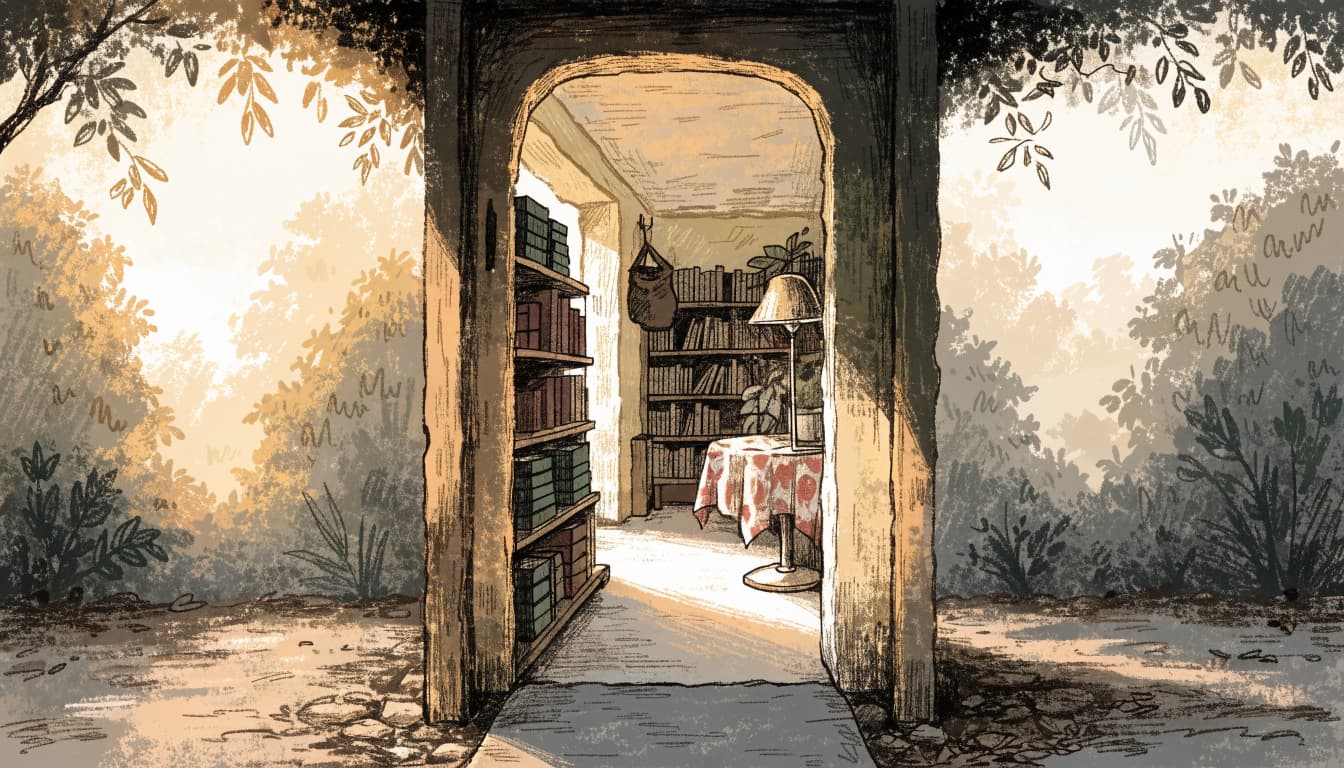 Open doorway of a neighbourhood Kolkata bookshop.