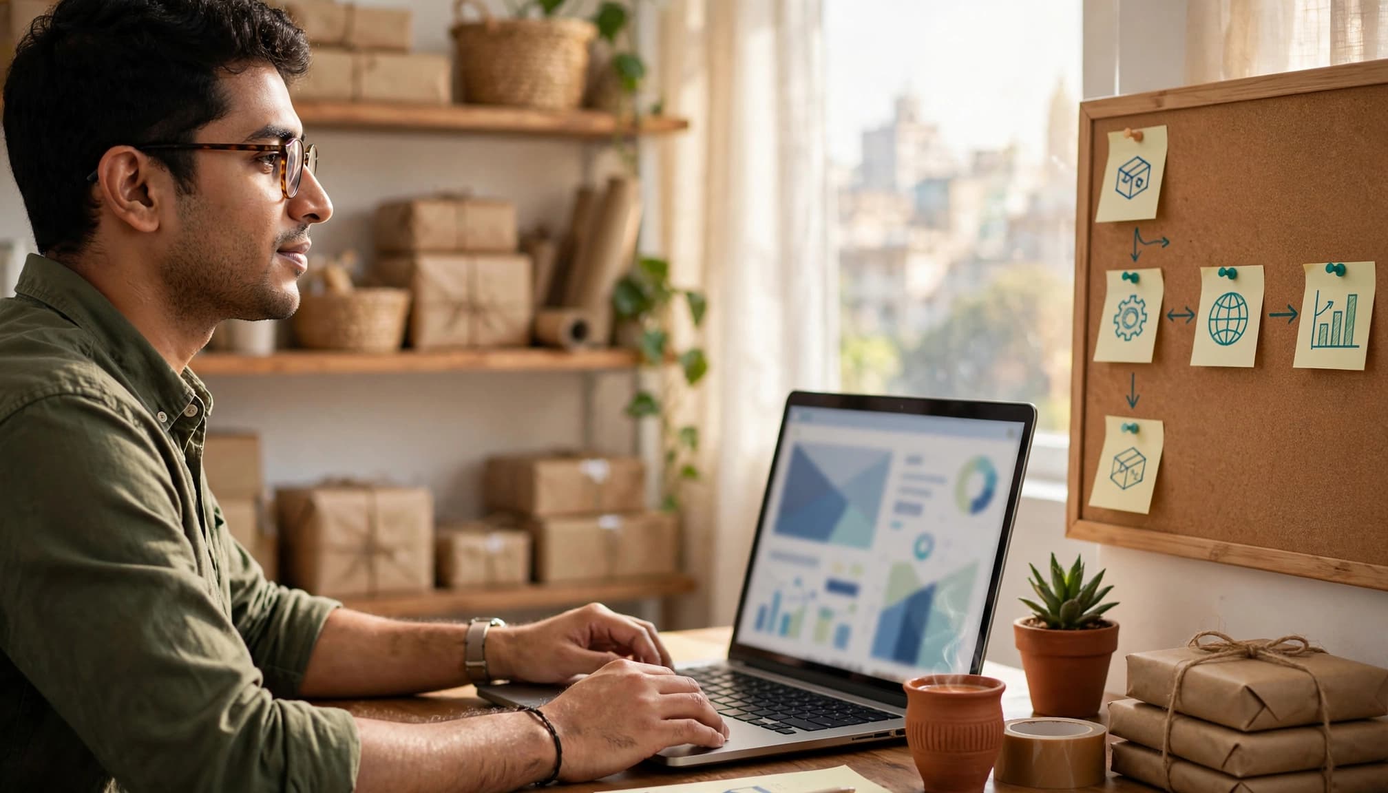 Merchant setting up analytics