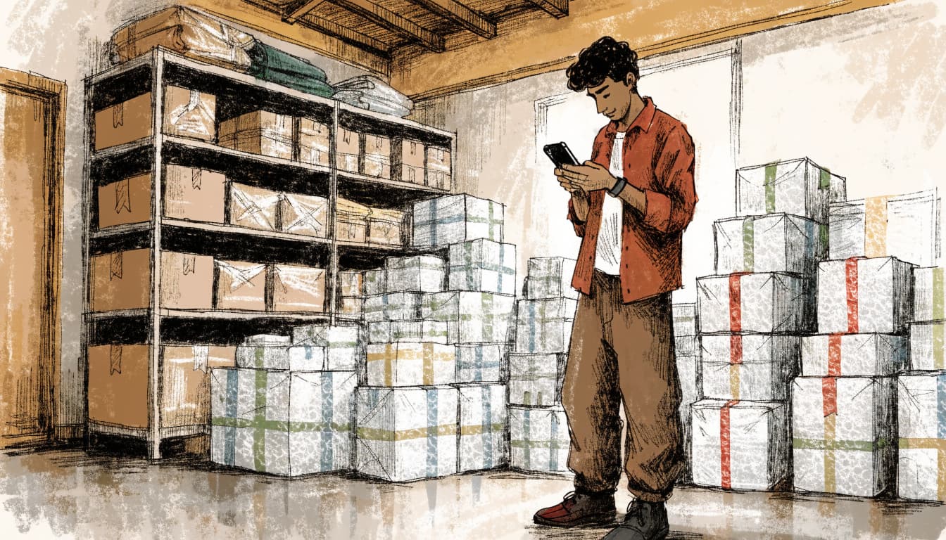 Shop owner reviewing incoming orders