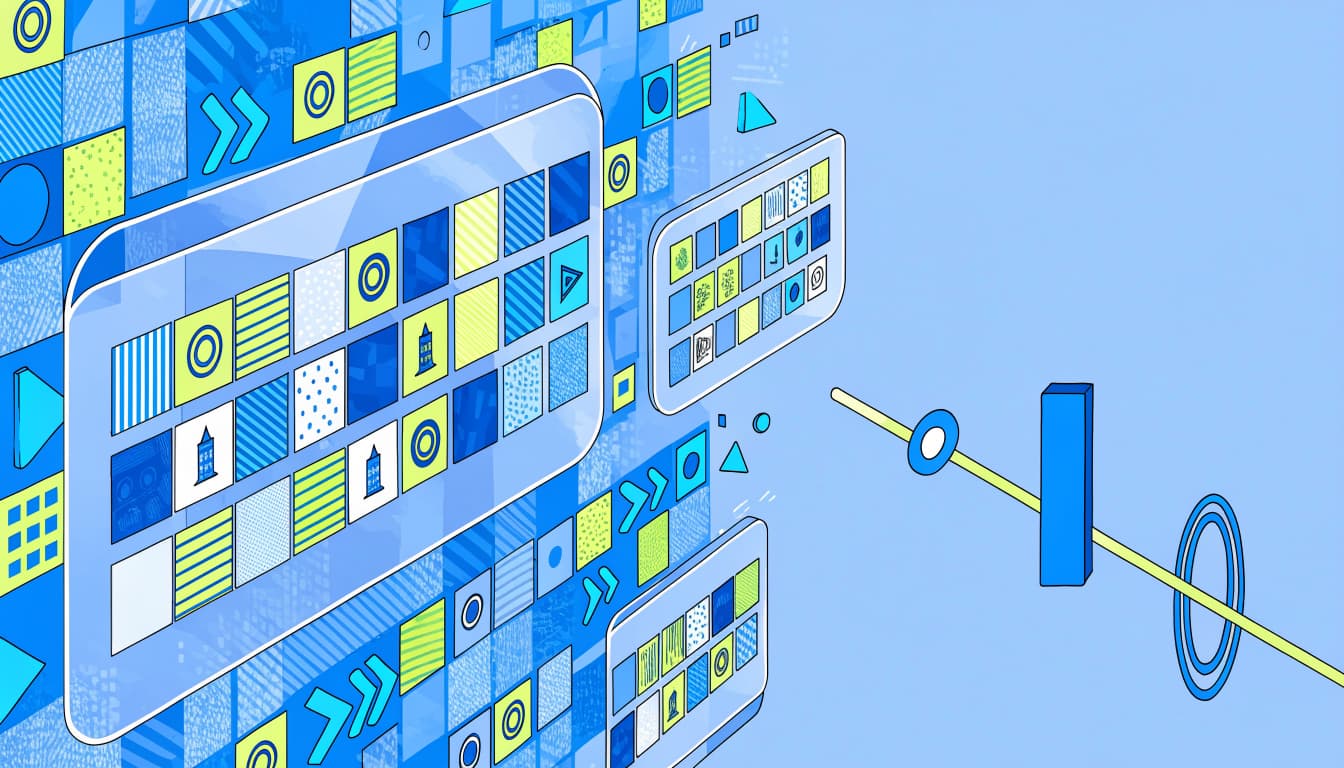 Product tiles sit inside a browser panel beside a crawler path to a few categories.