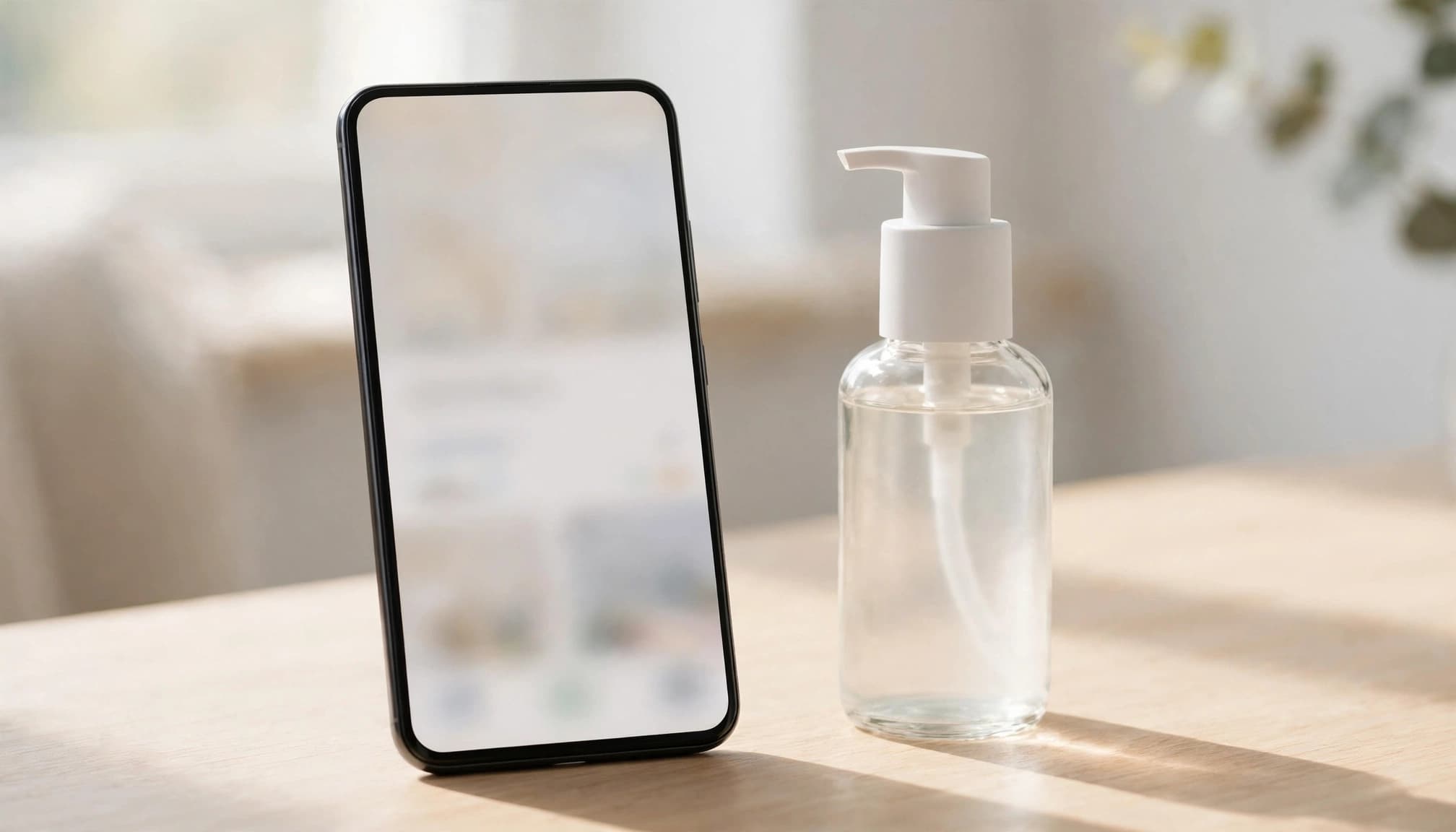 Illustrated smartphone beside an ecommerce product