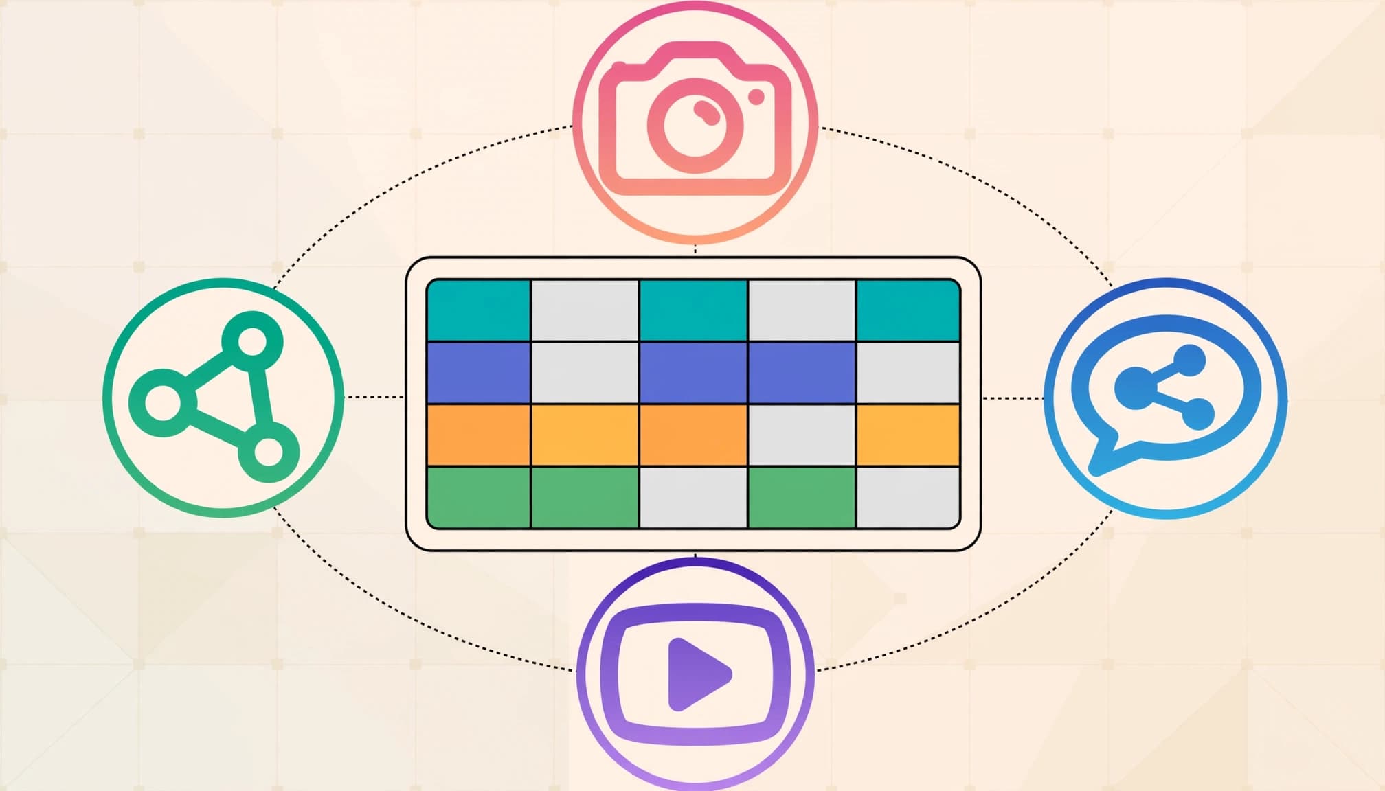 A weekly rhythm across social channels.