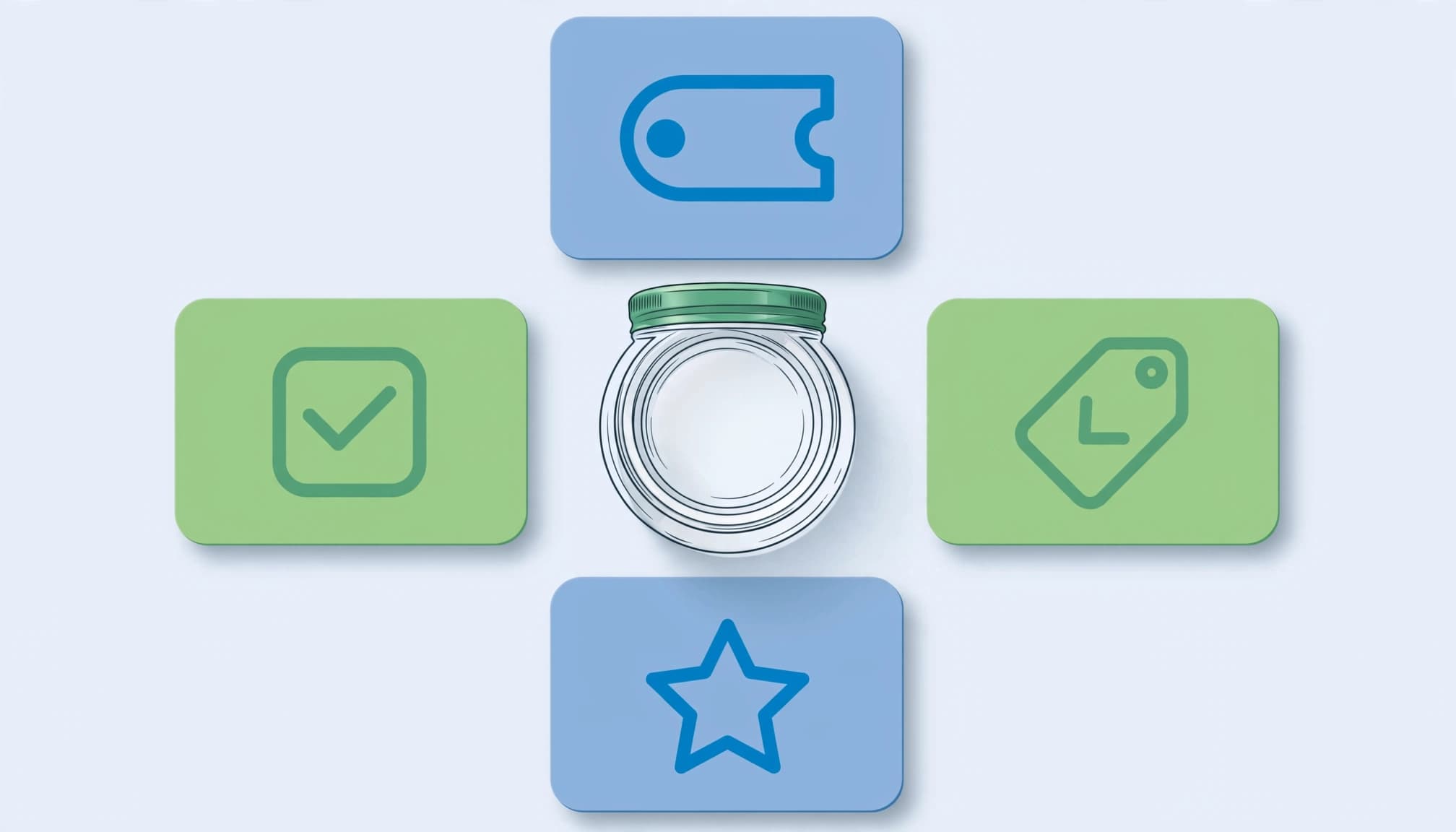 Product surrounded by core data fields.