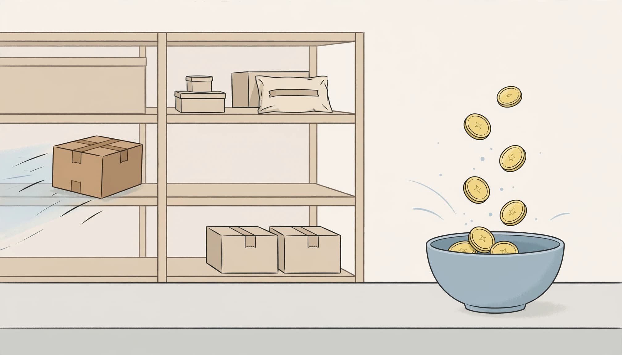 A returned parcel and restored reward tokens.