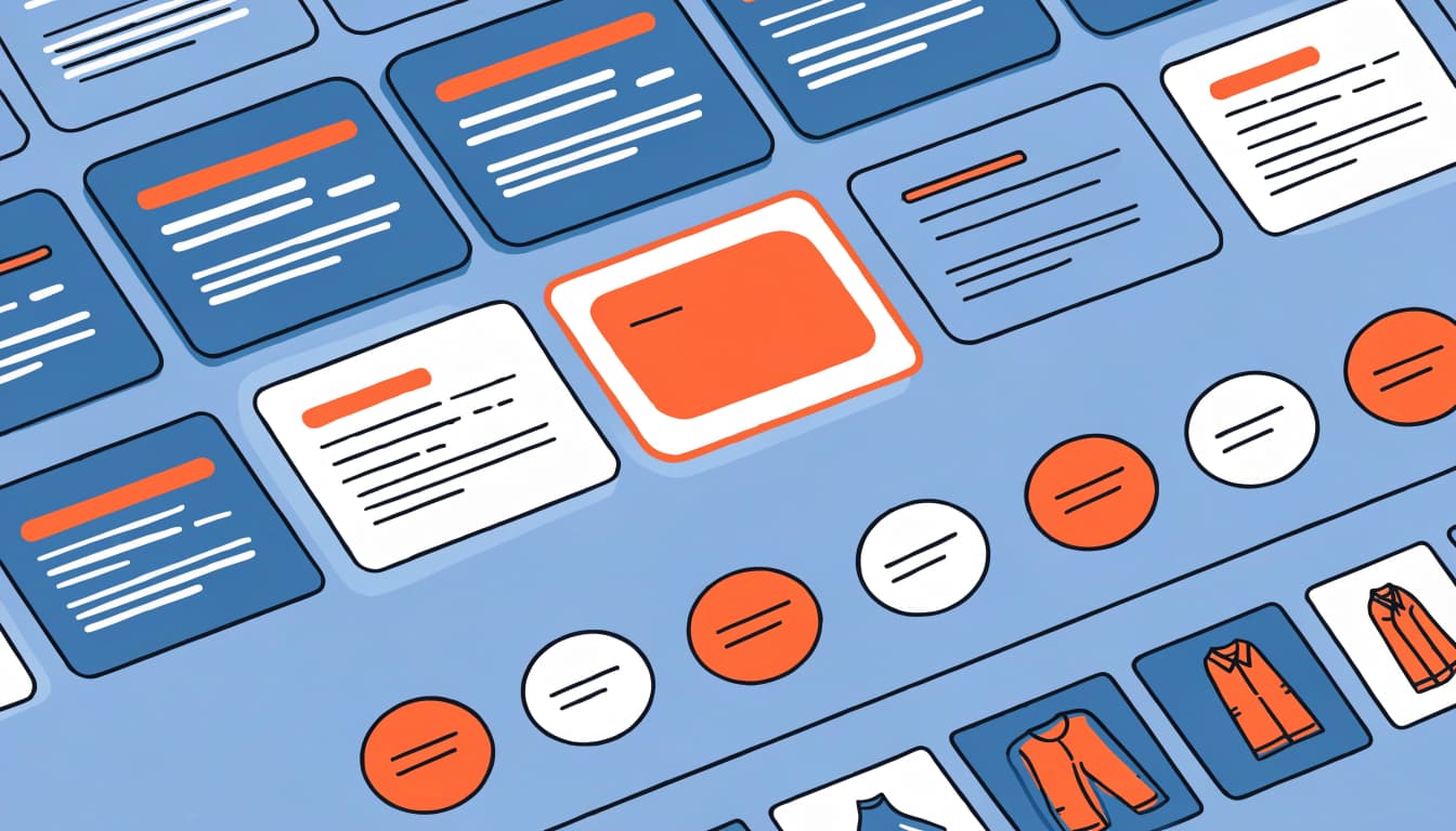 Search cards, question panels, and product results.