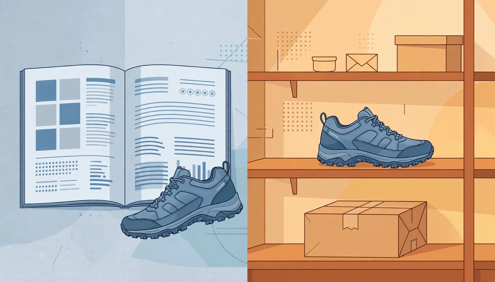 Editorial review compared with a retail listing.