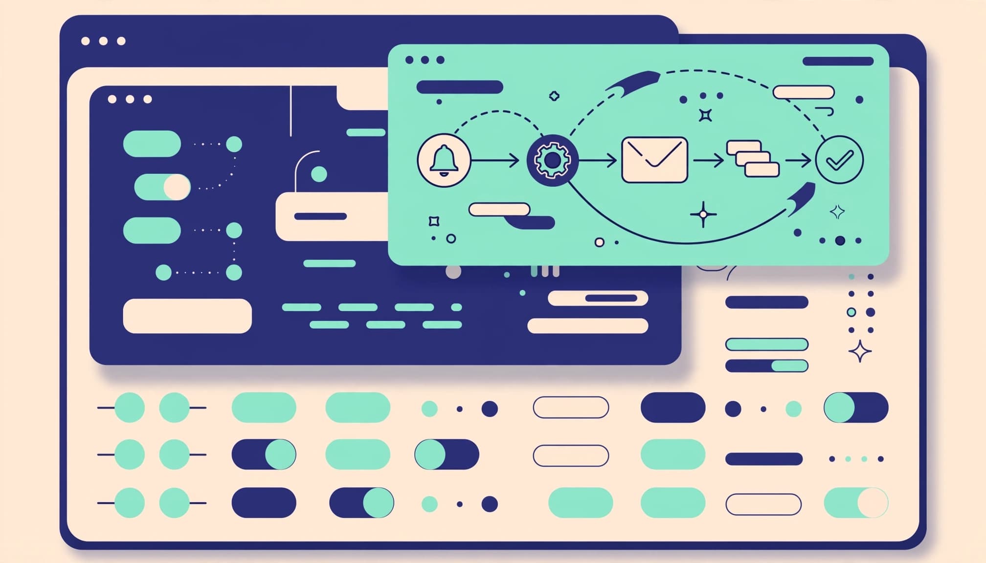 Illustrated native checkout automation dashboard.
