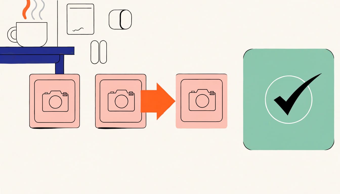 Cards moving through an approval workflow.