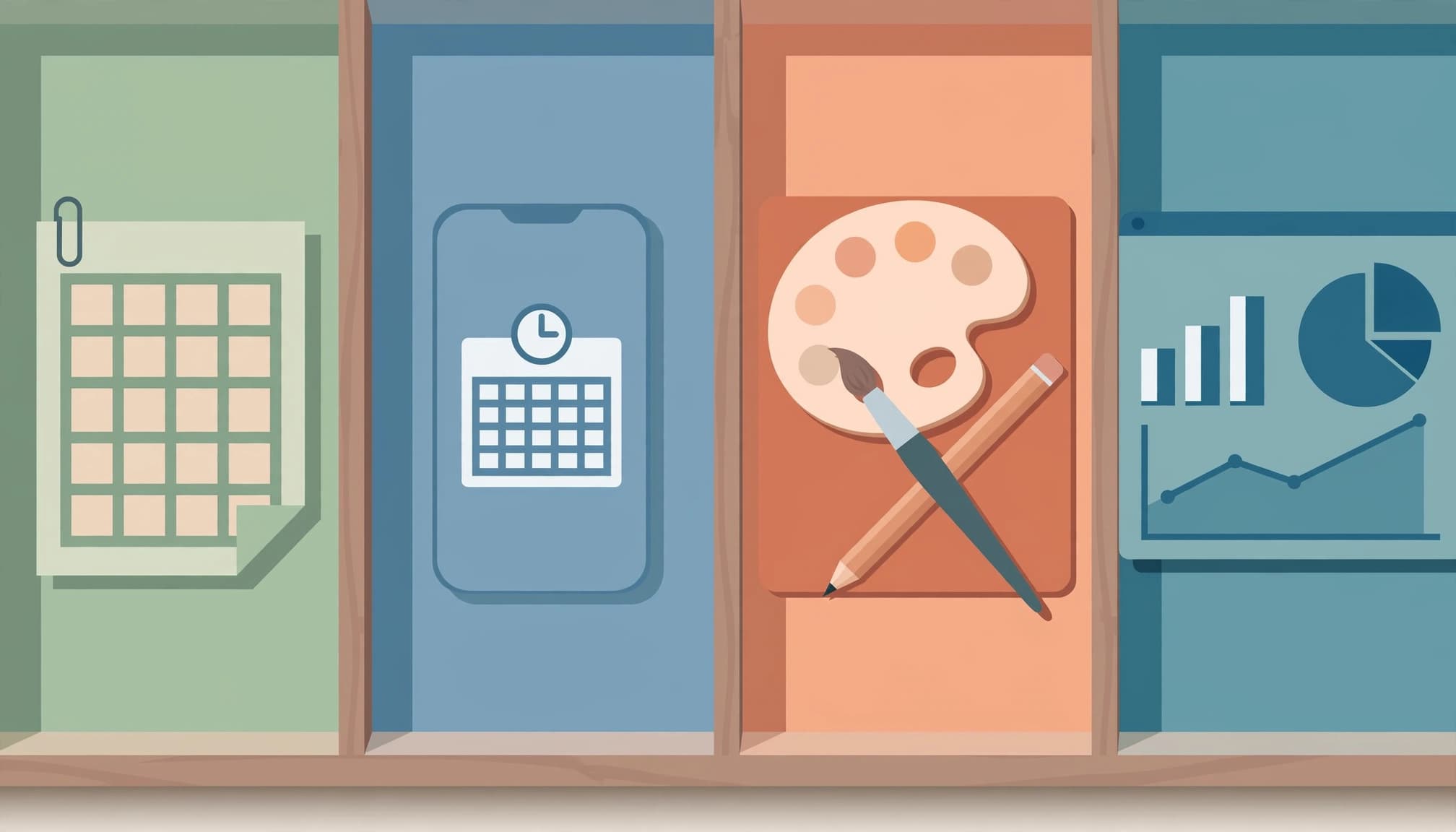 Scheduling tools arranged by complexity.